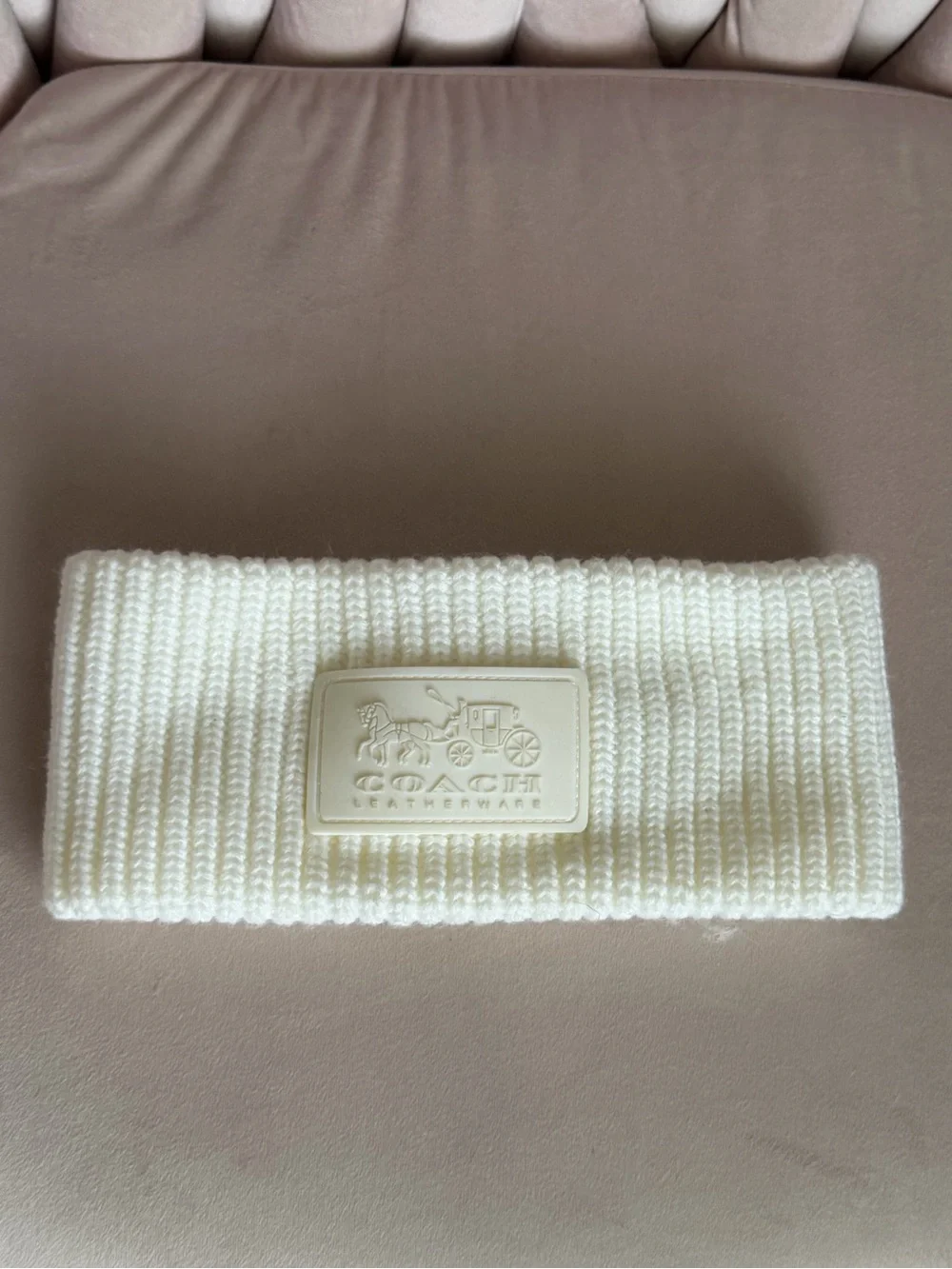 ❄️COACH❄️ Logo Headband in Cream